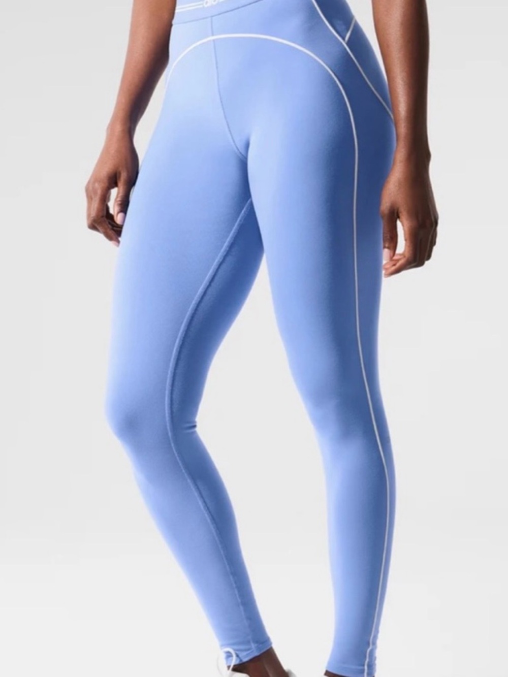 Alo Heart Throb Airbrush Leggings XXS Crystal Clear Blue White High Waist